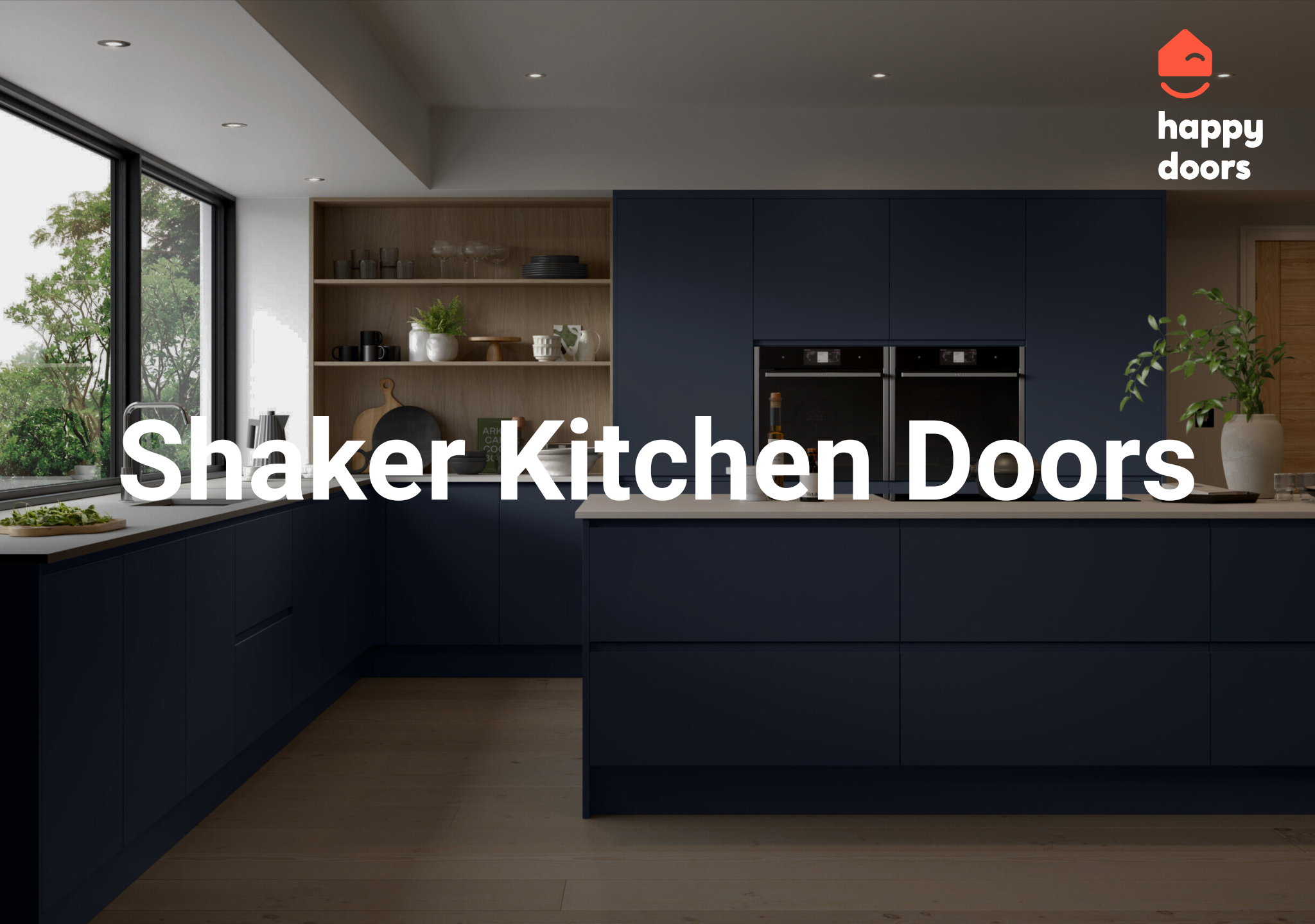 Classic Indigo Blue Shaker kitchen doors in matte finish