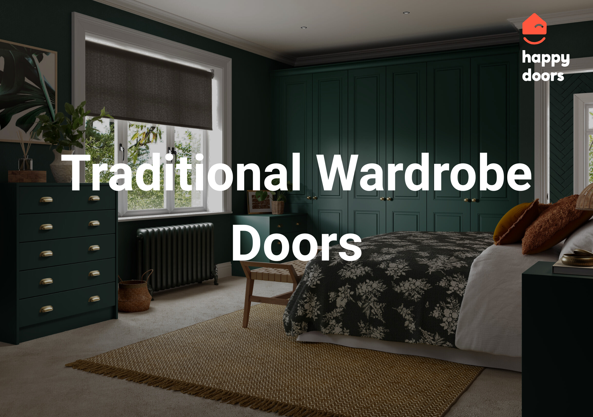 Sage green traditional style wardrobe doors from Happy Doors